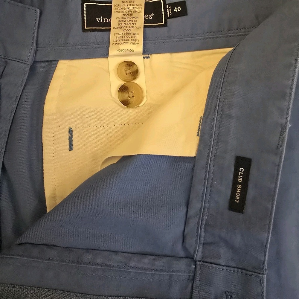 Vineyard Vines Club Chino Shorts Mens 40‎ Blue Flat Front Golf Preppy 9" - Picture 7 of 10